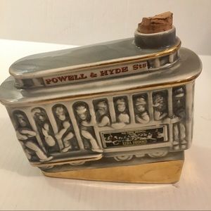 Ezra Brooks Whiskey Decanter San Francisco Cable Car 1968 Ceramic Powell  Hyde